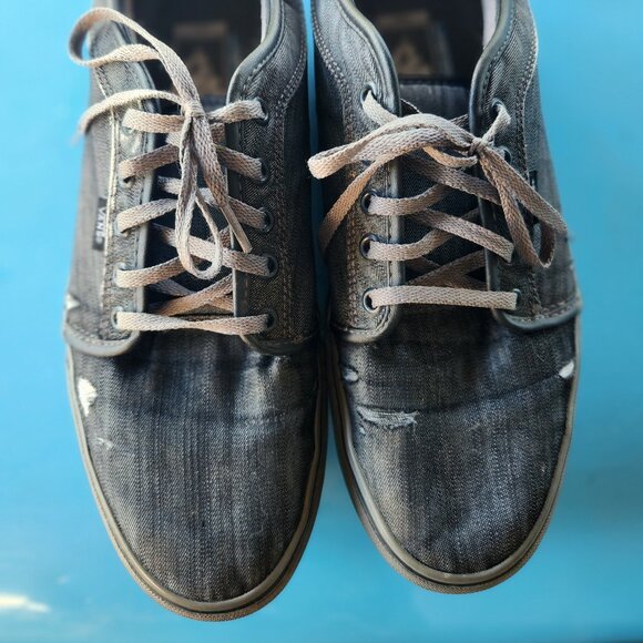 Vans M10.5- GREY DENIM SNEAKERS - Picture 1 of 5